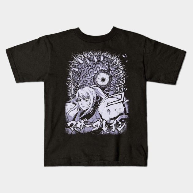 Space Horror Kids T-Shirt by Pixeleyebat